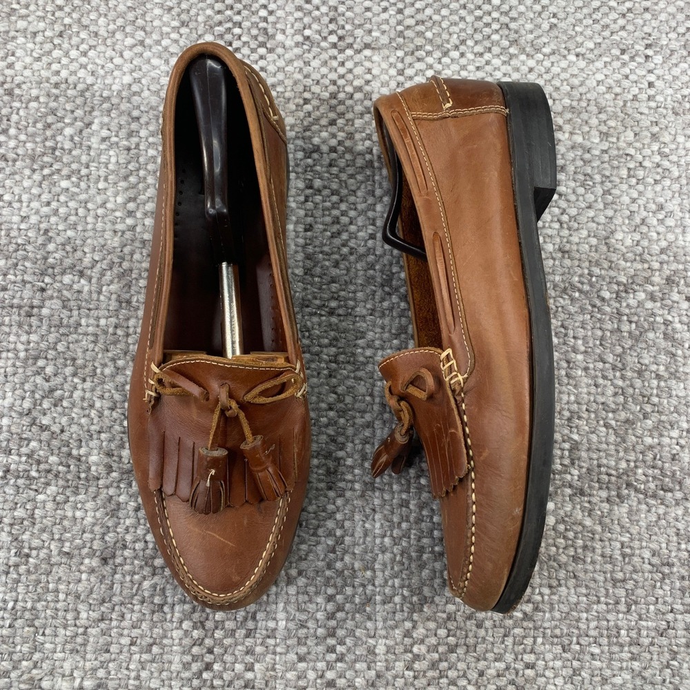 Nunn Bush Loafers Mens 12M Brown Leather Kiltie Tassel Moc Toe Made in Brazil